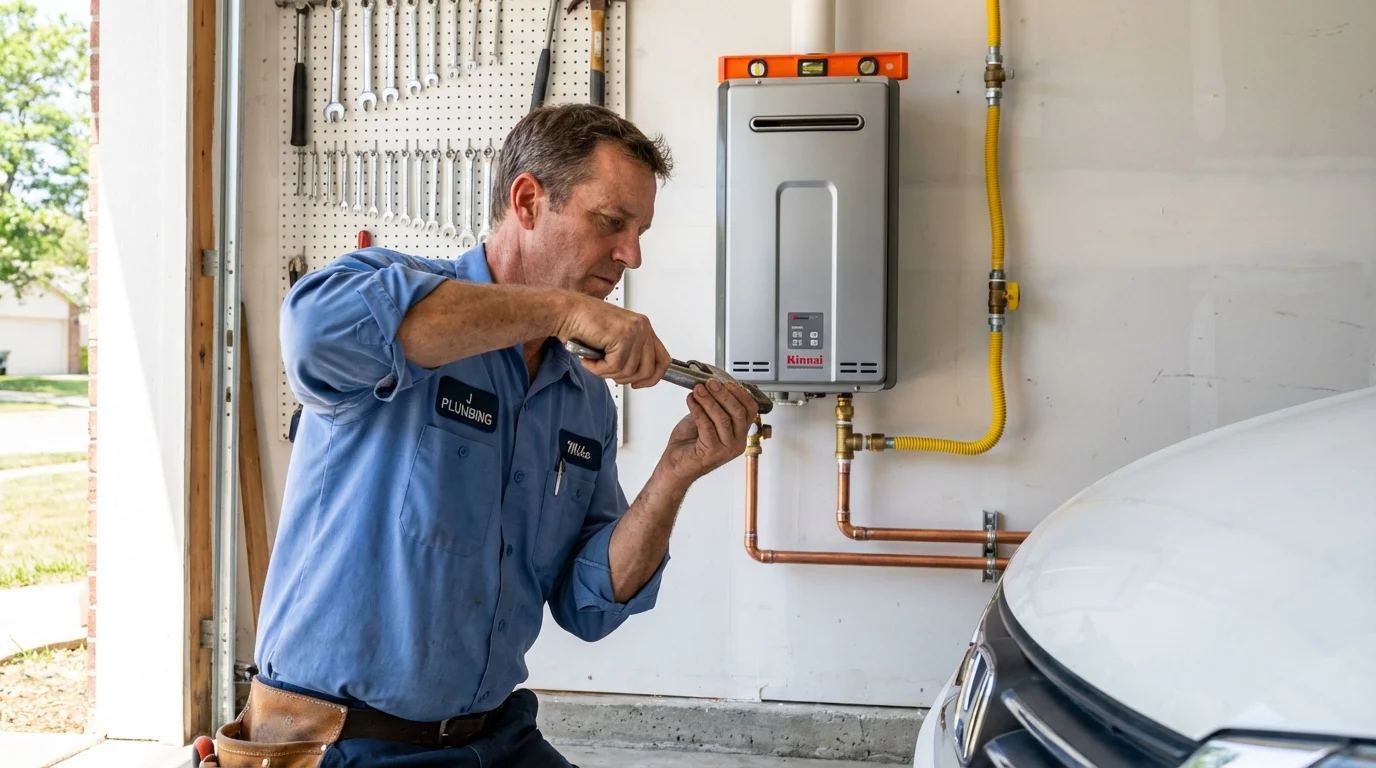 Tankless water heater installation by a Johns Plumbing LLC plumber in Cheswold